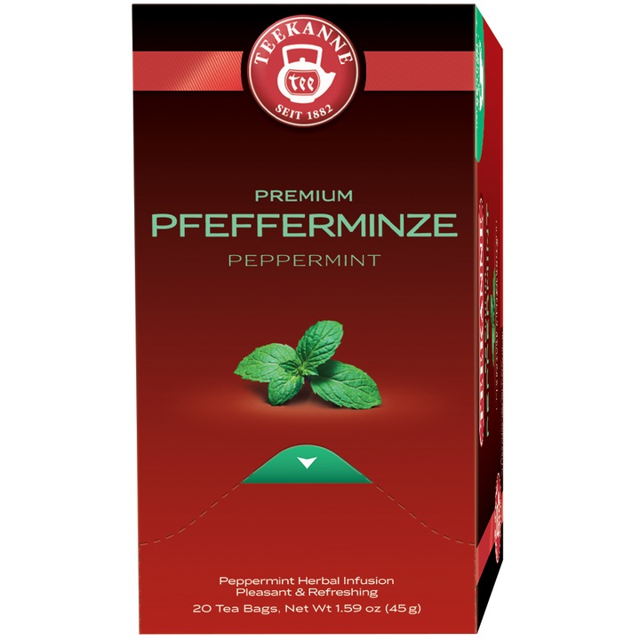 Ceai Teekanne Premium Pepermint, 20 pliculete, 45 gr.