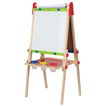 Tabla Multifunctionala toate intr-o singura magnetica,Include seval, trei vase de vopsea, si rola de hartie - Hape Tabla Multifunctionala toate intr-o singura magnetica,Include seval, trei vase de vopsea, si rola de hartie - Hape