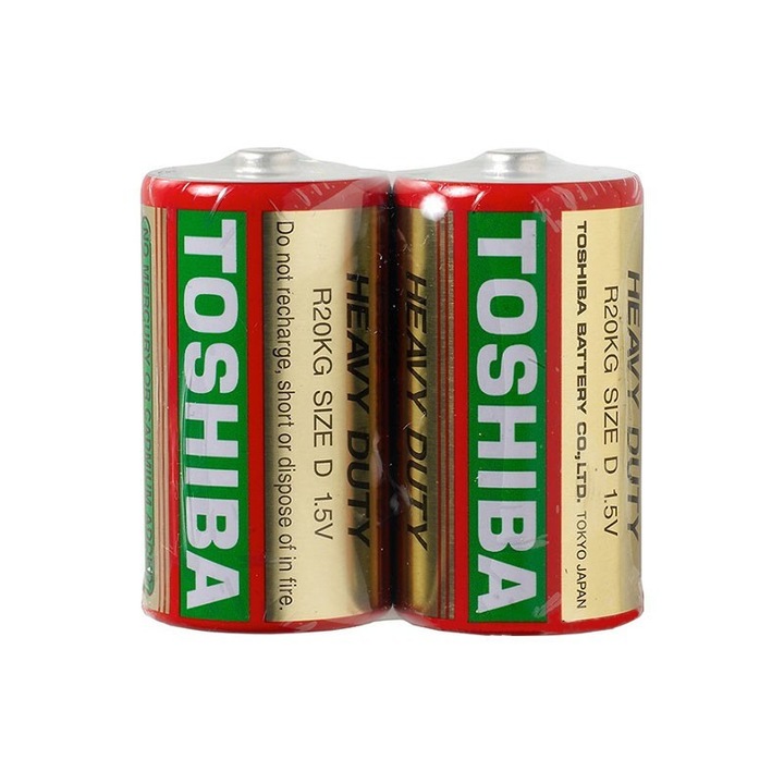 TOSHIBA ALKALINE LR20 elemek, 2 db/készlet, buborékcsomagolásban