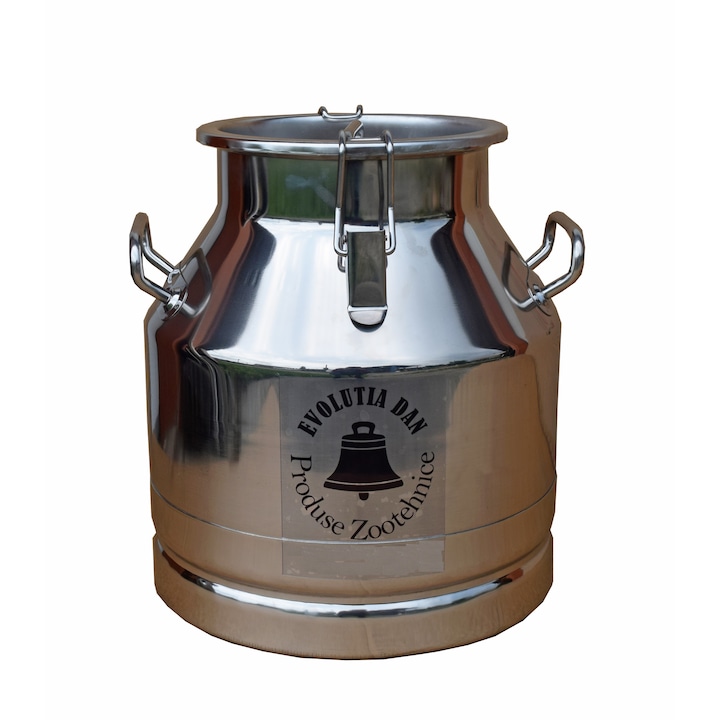 Bidon transport lapte cu capac etans, Inox, 10 L