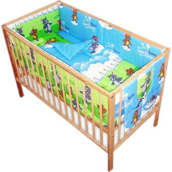 Lenjerie patut bebe cu cu buzunarel Tom 6 piese Lenjerie patut bebe cu cu buzunarel Tom 6 piese