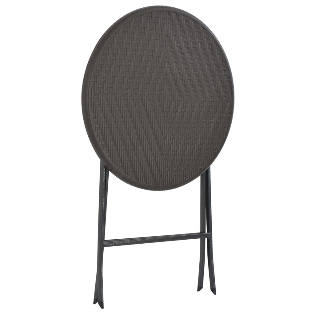 vidaXL 3 részes barna rattan hatású HDPE összecsukható vidaXL 3 részes barna rattan hatású HDPE összecsukható
