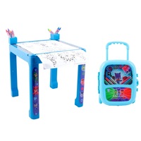 Pachet Eroi in Pijama - Masuta cu accesorii pentru colorat + Set troler cu coloriaj