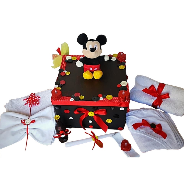 Trusou bebe, Iris Heaven, multicolor, bebe botez, 3 luni, cu plus mickey mouse