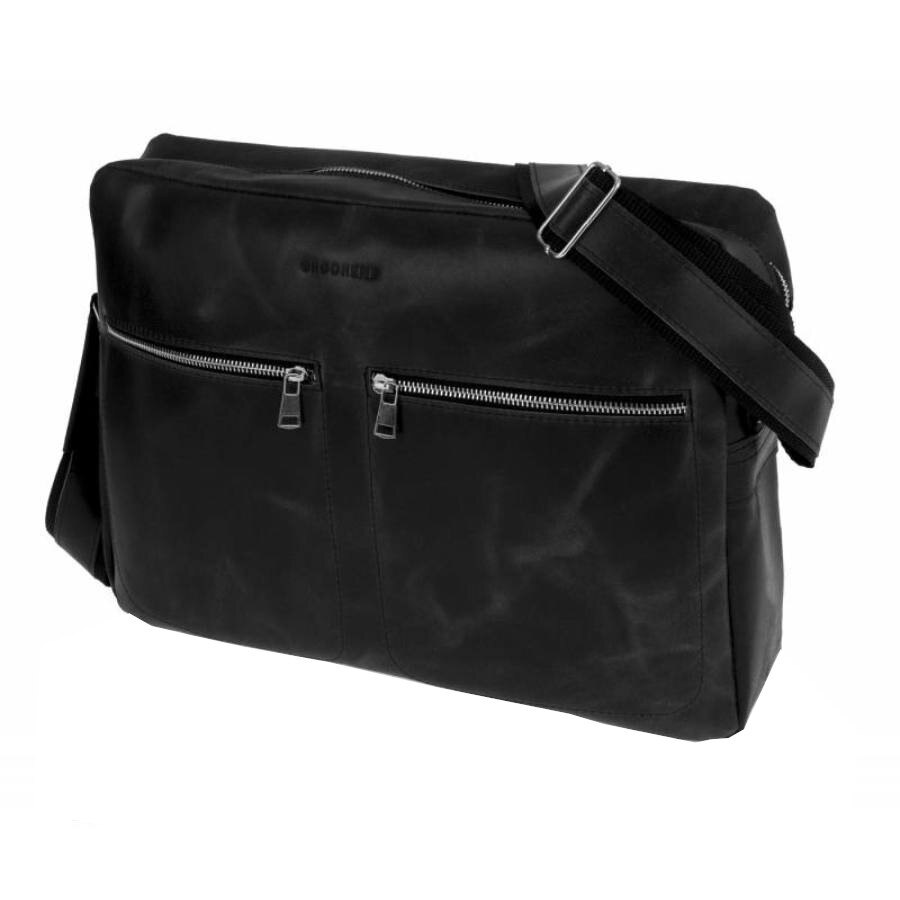 Geanta ,Brodrene , Casual-Business , din piele ,neagra