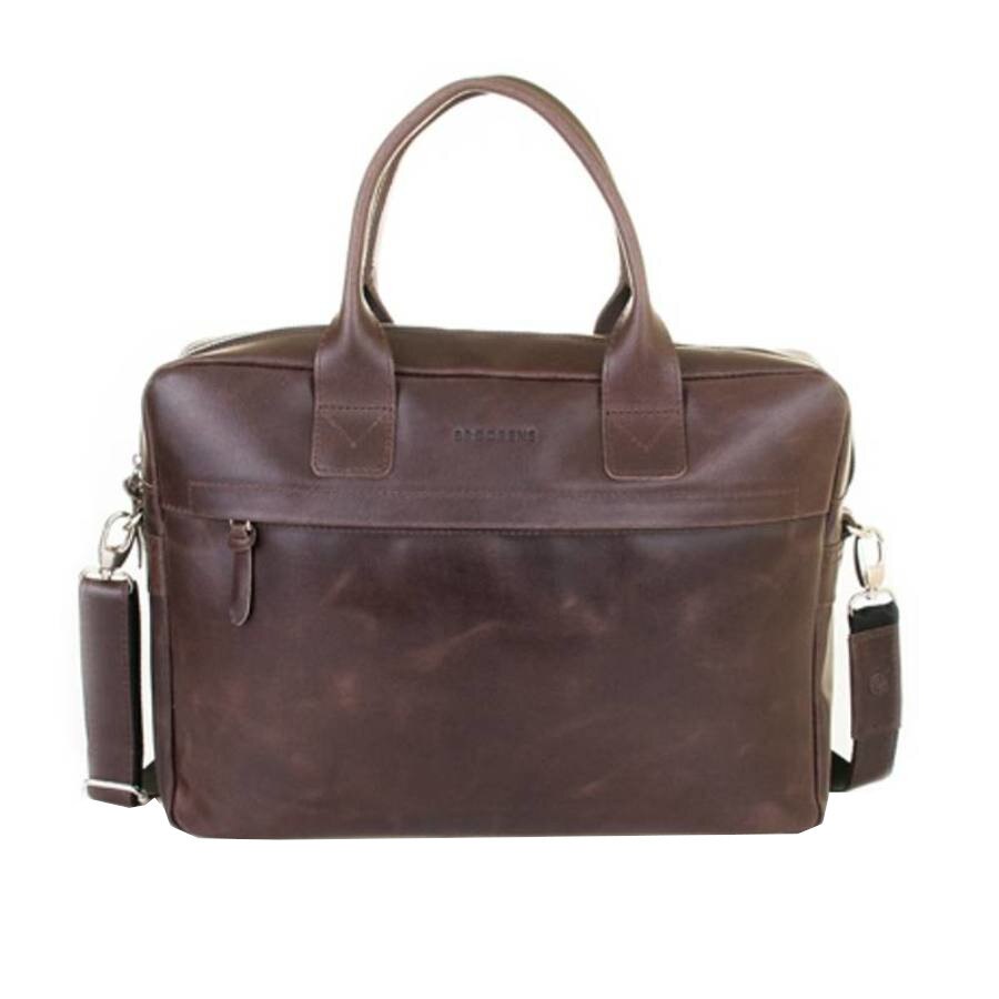 Geanta eleganta ,Brodrene , din piele ,maro inchis