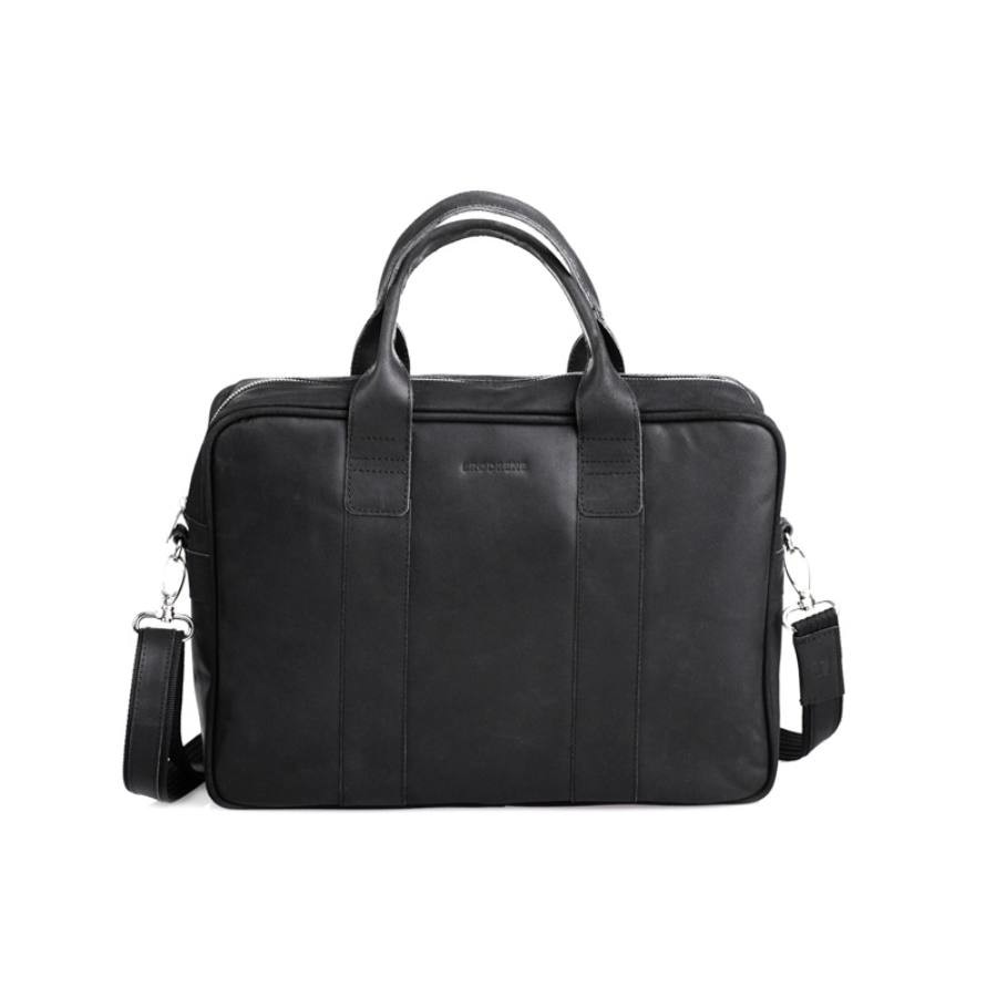 Geanta Casual, Brodrene, din piele naturala ,neagra