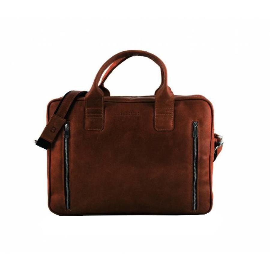 Geanta Casual-Business, Brodrene, din piele naturala ,maro