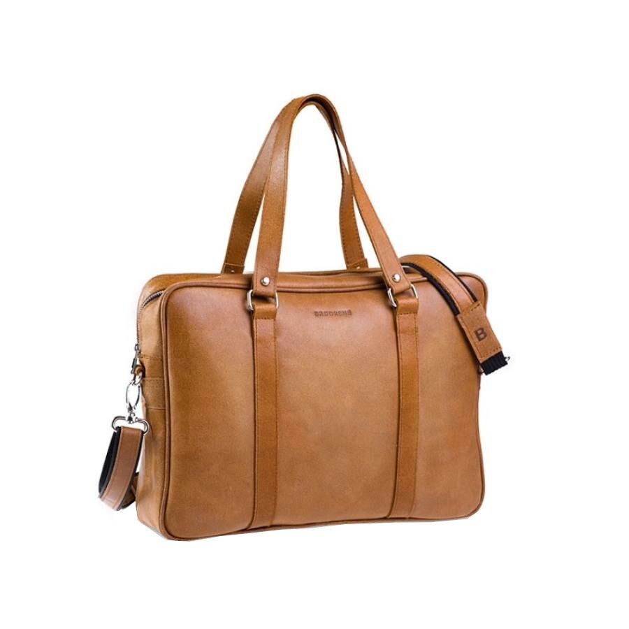 Geanta Casual, Brodrene, din piele naturala , maro