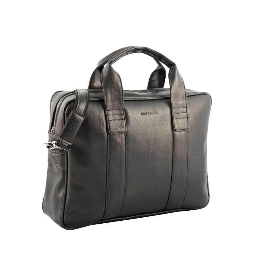 Geanta Elegant, Brodrene, din piele ecologica, culoare maro inchis