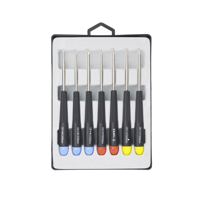 Комплект от 7 прецизни отвертки, TOPEX