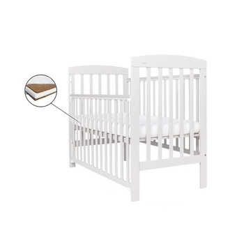 Patut drewex olek culisant - alb + saltea cocos 10 cm Patut drewex olek culisant - alb + saltea cocos 10 cm