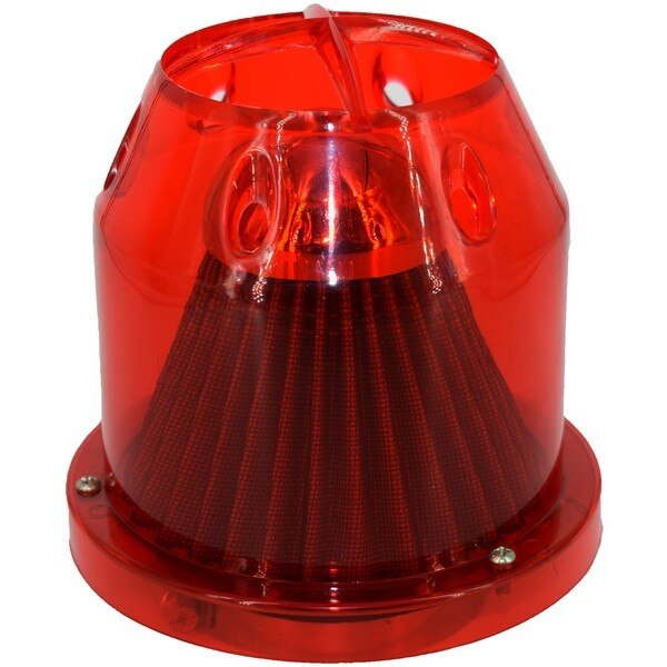 Filtru aer cu carcasa rosie, 15.5 cm,