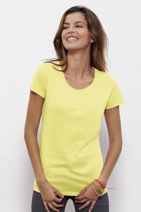 Дамска тениска Stanley Stella, от модал и органичен памук, жълта, размер XS