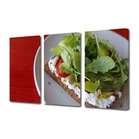 set tablouri multicanvas 3 piese premium art factory truecolor culinar multicolor aperitiv cu crema de branza  salata si rosii panza pe cadru de lemn decoratiuni moderne pentru casa 150 x 70 cm imagen 14_2_
0