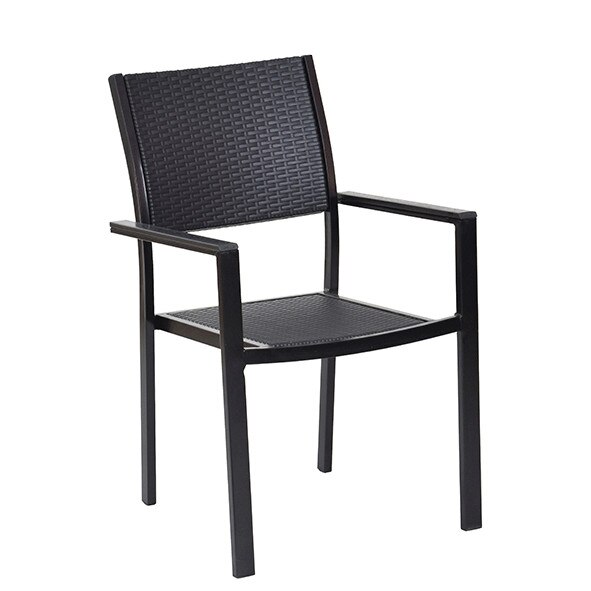 Scaun cu brate RAKI material imitatie POLYWOOD culoare cafea