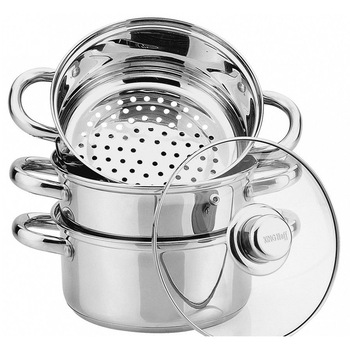 Oala cu gatire cu aburi Kinghoff KH 3320, 24 cm, 5 litri, Inductie, Inox Oala cu gatire cu aburi Kinghoff KH 3320, 24 cm, 5 litri, Inductie, Inox