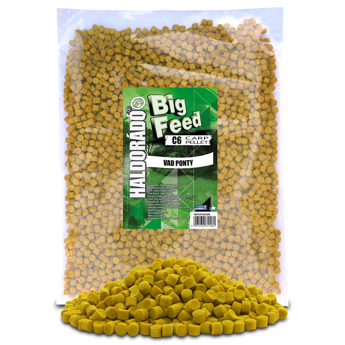 Pelete,Haldorado,Big Feed - C6 Pellet - Crap Salbatic 2,5 kg