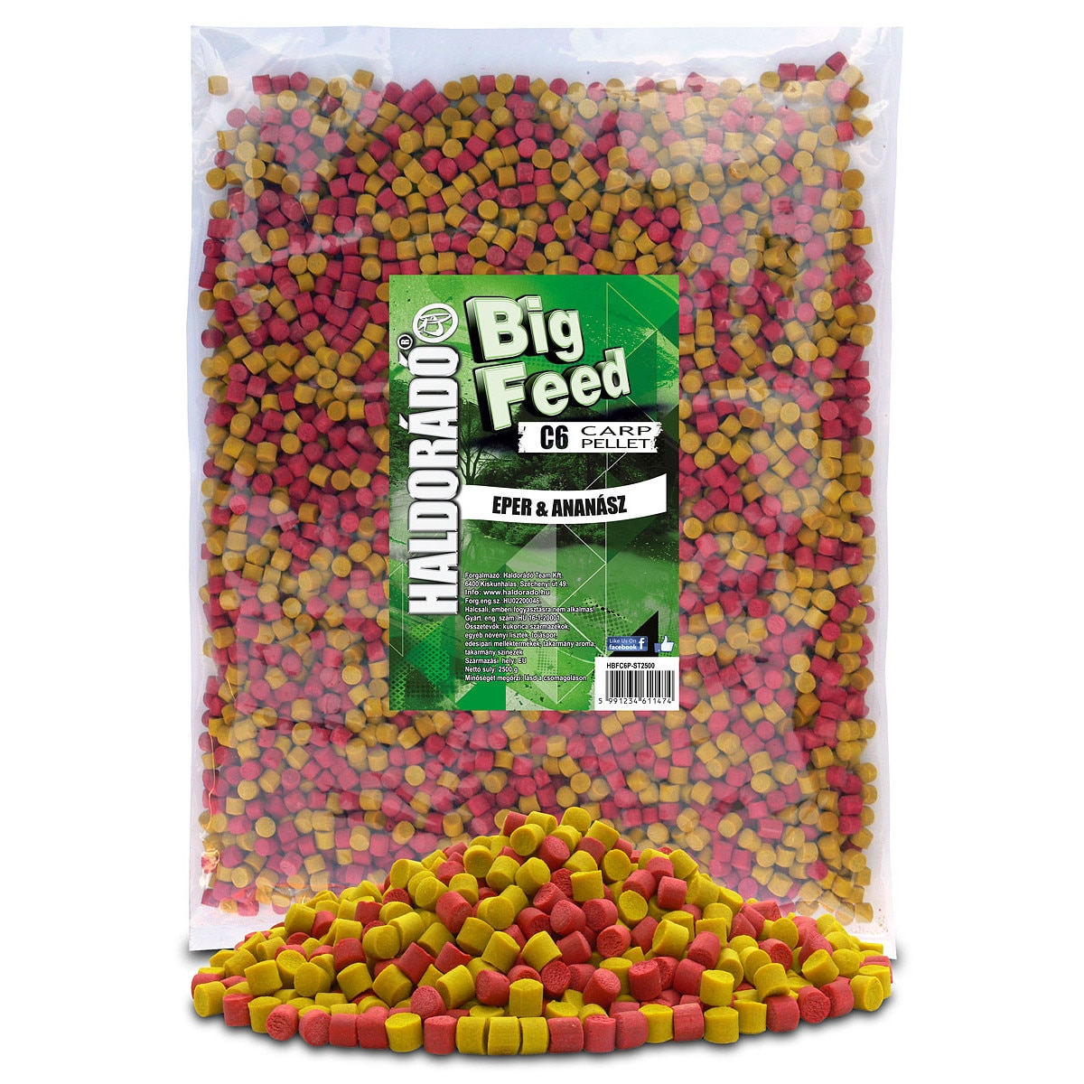 Pelete,Haldorado,Big Feed - C6 Pellet - Capsuna & Ananas 2,5 kg