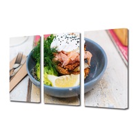 set tablouri multicanvas 3 piese premium art factory truecolor culinar multicolor peste avocado si crema de branza panza pe cadru de lemn decoratiuni moderne pentru casa 60 x 30 cm imagen 35_0_
0
