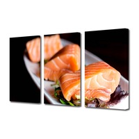 set tablouri multicanvas 3 piese premium art factory truecolor culinar multicolor somon preparat panza pe cadru de lemn decoratiuni moderne pentru casa 90 x 45 cm imagen 48_0_
0