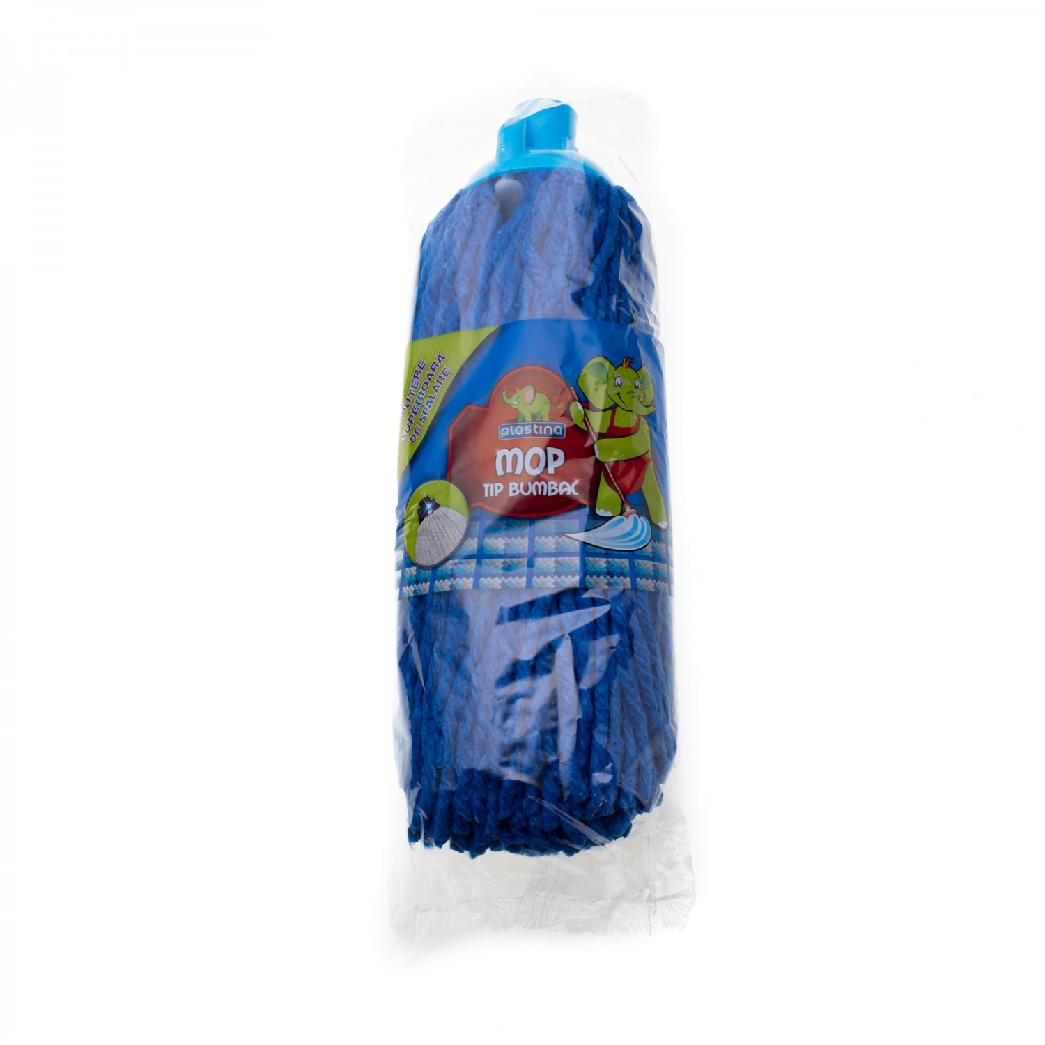 Rezerva mop Plastina bumbac, albastru, 250 g, AN