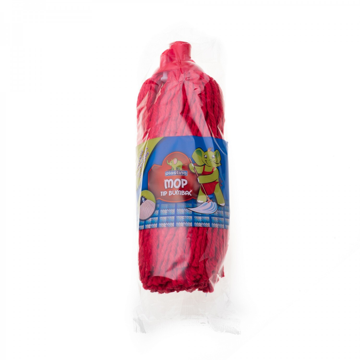 Rezerva mop Plastina bumbac, rosu, 250 g, AN