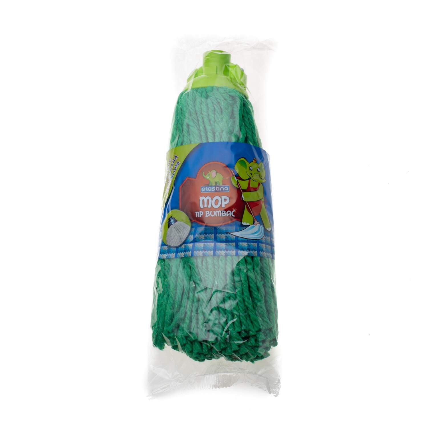 Rezerva mop Plastina bumbac, verde, 250 g, AN