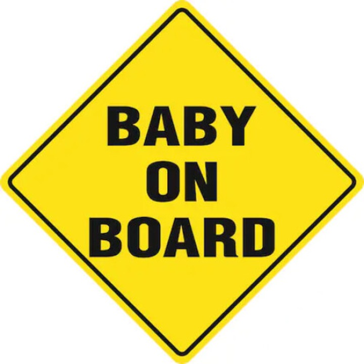 Стикер, "Baby on Board", 12х12 см