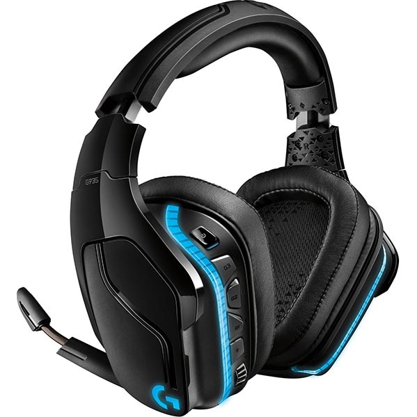 Casti gaming wireless Logitech G935 RGB Lightsync, surround 7.1, multiplatforma, Negru
