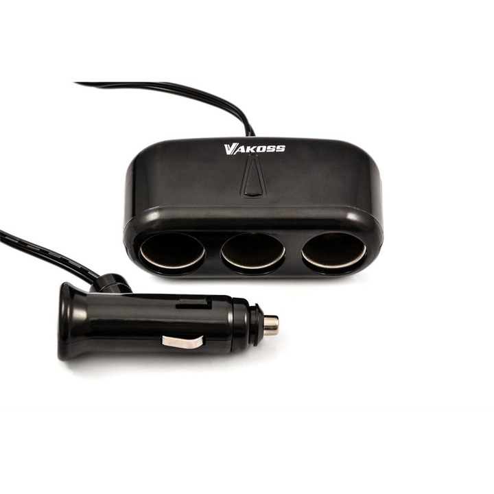 Vakoss adapter, töltő, tápegység, 3 csatlakozó, 3A, DC 12V ~ 24V, TP-3263CK