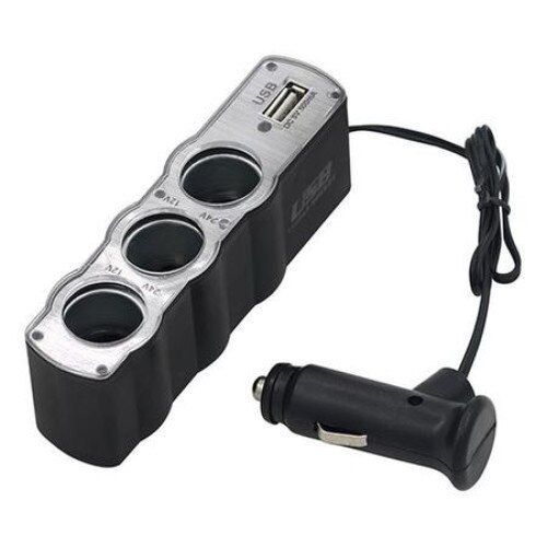 Priza auto cu 3 iesiri + USB KATHODE®