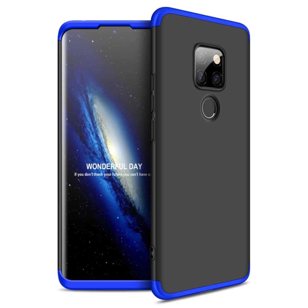 Husa Huawei Mate 20 - protectie 360 grade, 3 in 1, Plastic, Neagra/Albastra