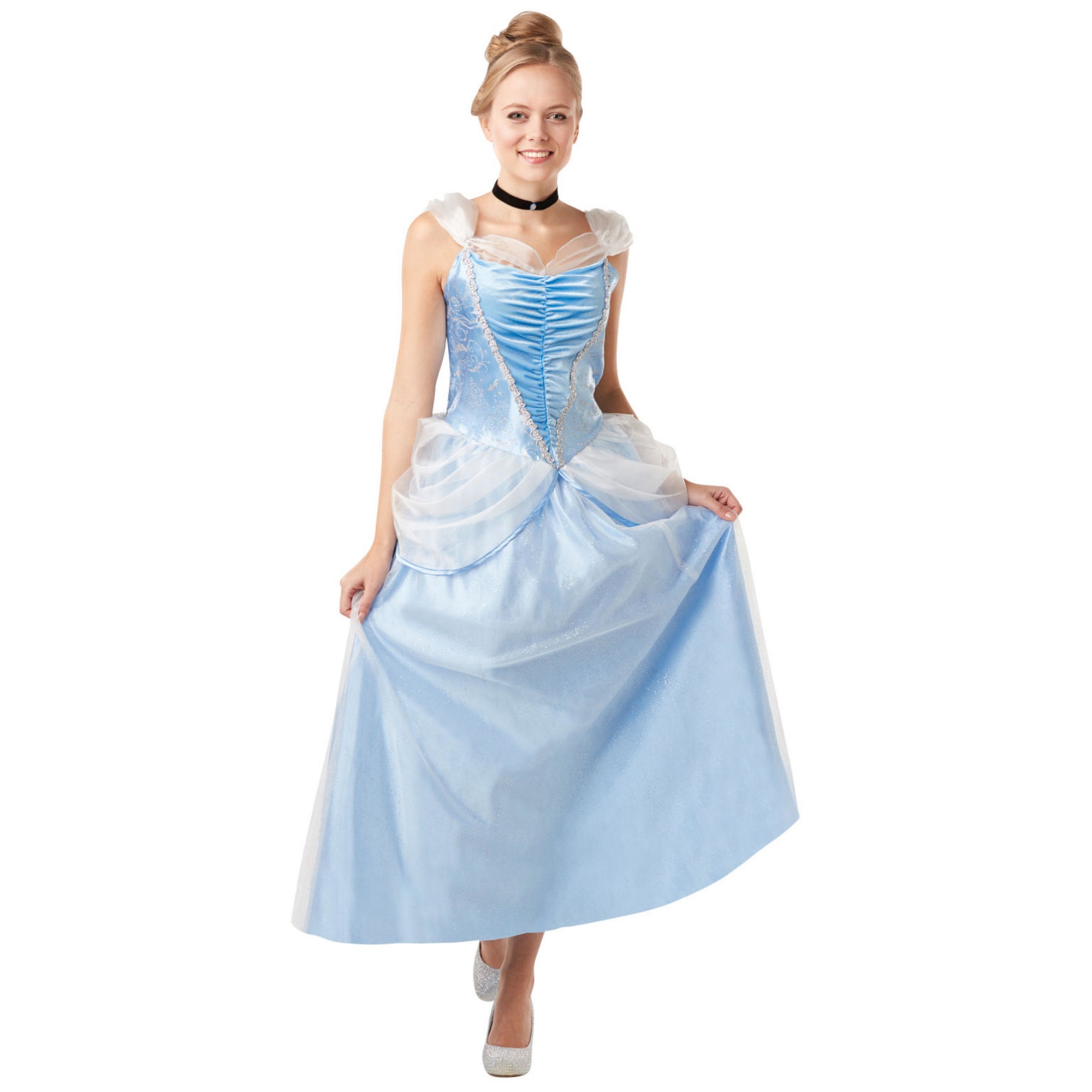 Costum carnaval femei Printesa Cenusareasa, albastru, marime S ,Rubies