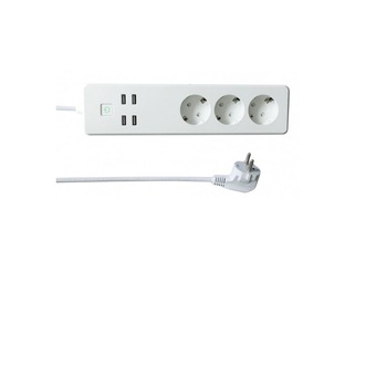 Priza Smart Woox, Wi-Fi, 3x Schuko, 4xUSB, Alb Priza Smart Woox, Wi-Fi, 3x Schuko, 4xUSB, Alb