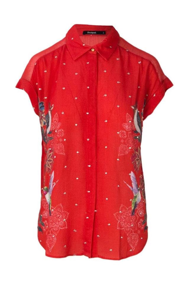 Camasa dama, Desigual, cu imprimeu floral, Silvy, Rosie