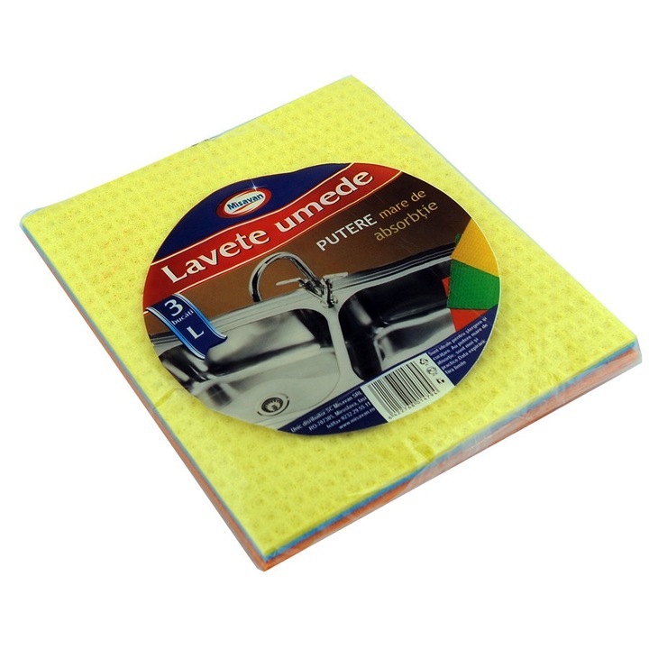 Laveta umeda Misavan, multicolor, 3 buc / set, 18 x 20 cm