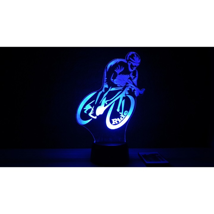 Bicikliző mintás lámpa távirányítóval