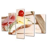 set tablouri multicanvas 5 piese premium art factory truecolor culinar multicolor sandwich cu mezeluri crema de branza si cascaval panza pe cadru de lemn decoratiuni moderne pentru casa 100 x 175 cm imagen 24_1_
0