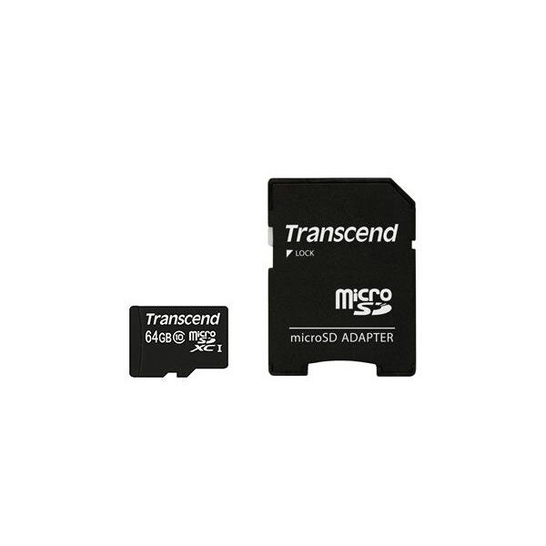 Card de memorie Transcend, microSDXC, 64GB, Class 10, Adapter