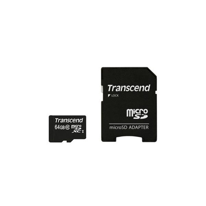 SD microSD карта 64GB Transcend SDXC Class10 с адаптер