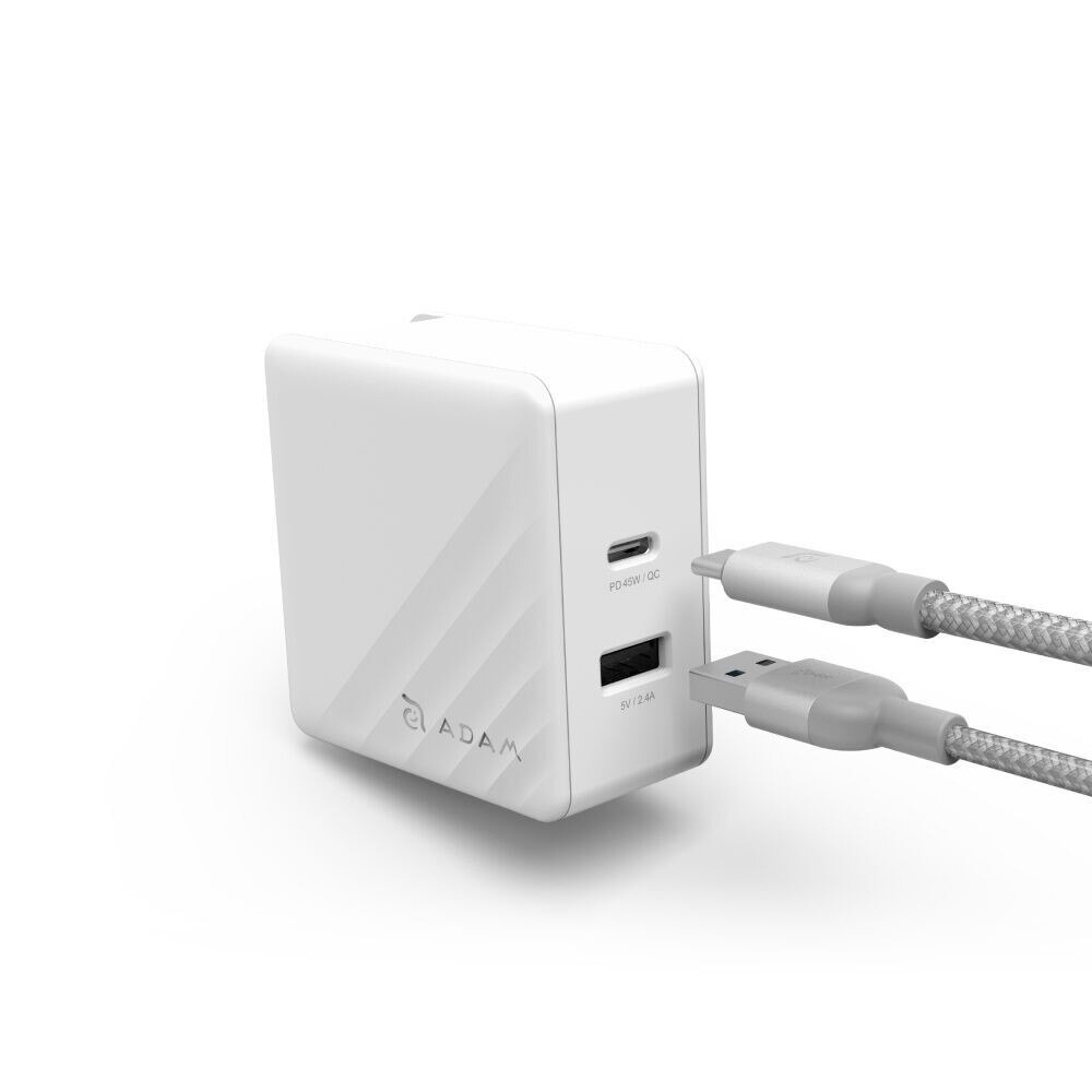 Incarcator priza 57W Power Delivery (PD) Charger + QC3.0 Fast Charging, Adam Elements OMNIA P5, White