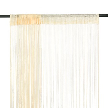 Set de 2 draperii din franjuri, vidaXL, Tesatura, Crem, 100 x 250 cm Set de 2 draperii din franjuri, vidaXL, Tesatura, Crem, 100 x 250 cm