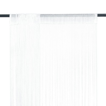 Set de 2 draperii din franjuri, vidaXL, Tesatura, Alb, 100 x 250 cm
