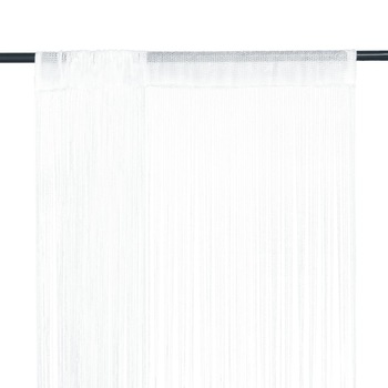 Set de 2 draperii din franjuri, vidaXL, Tesatura, Alb, 140 x 250 cm Set de 2 draperii din franjuri, vidaXL, Tesatura, Alb, 140 x 250 cm