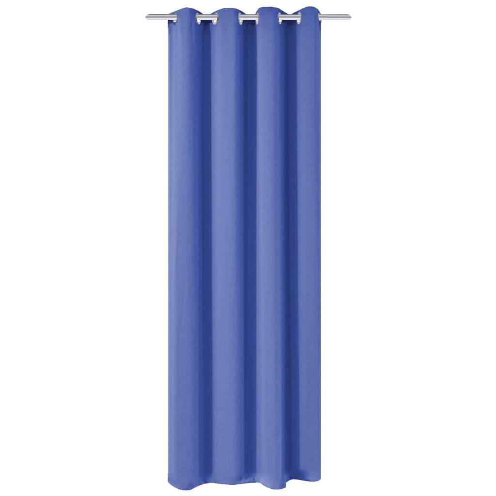 Draperie opaca cu ocheti metalici, vidaXL, Poliester, 270 x 245 cm, Albastru inchis