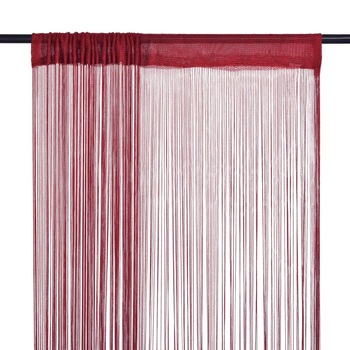 Set de 2 draperii din franjuri, vidaXL, Tesatura, Grena, 140 x 250 cm Set de 2 draperii din franjuri, vidaXL, Tesatura, Grena, 140 x 250 cm