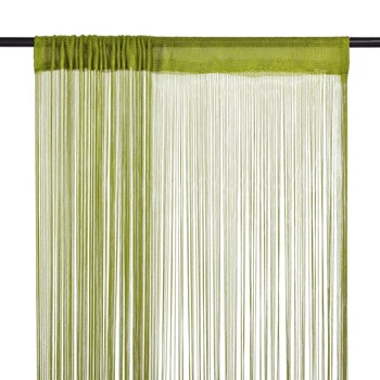 Set de 2 draperii din franjuri, vidaXL, Tesatura, Verde, 140 x 250 cm Set de 2 draperii din franjuri, vidaXL, Tesatura, Verde, 140 x 250 cm