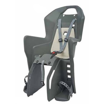 Scaun de bicicleta pentru copii Polisport Boodie cu prindere portbagaj, Grey/Beige Scaun de bicicleta pentru copii Polisport Boodie cu prindere portbagaj, Grey/Beige