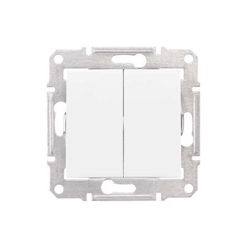 Intrerupator cap scara dublu, Schneider Electric, incastrat, alb Intrerupator cap scara dublu, Schneider Electric, incastrat, alb